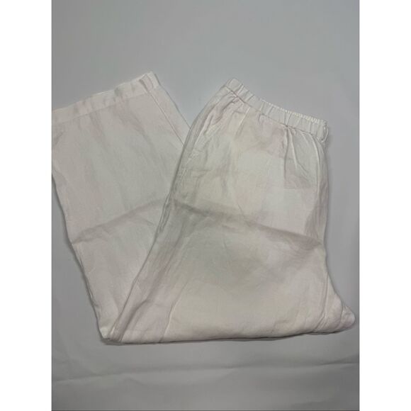 Eileen Fisher white organic linen Women pant size XL NWOT - Picture 1 of 8